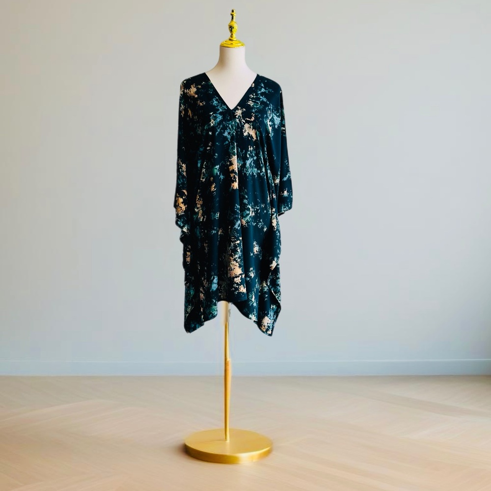0027/ Short  Kaftan Dark Green Color